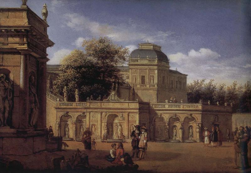 Jan van der Heyden Baroque palace courtyard Sweden oil painting art